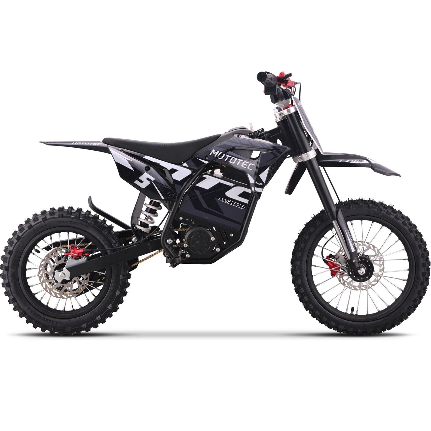 MotoTec USA 60v 2000w Pro Electric Dirt Bike Lithium Grey [MPN: MT-Dirt-Pro-2000_Grey]_1893031