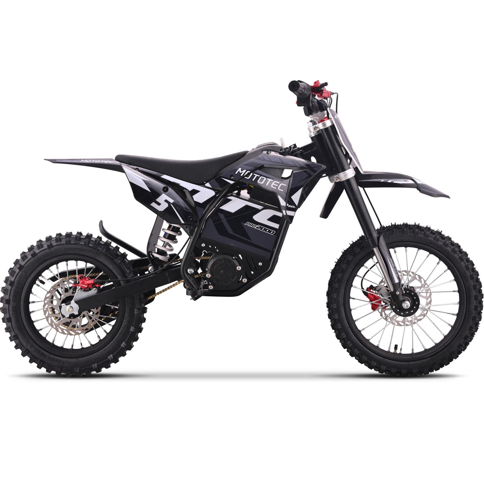 MotoTec USA 60v 2000w Pro Electric Dirt Bike Lithium Grey [MPN: MT-Dirt-Pro-2000_Grey]_1893031