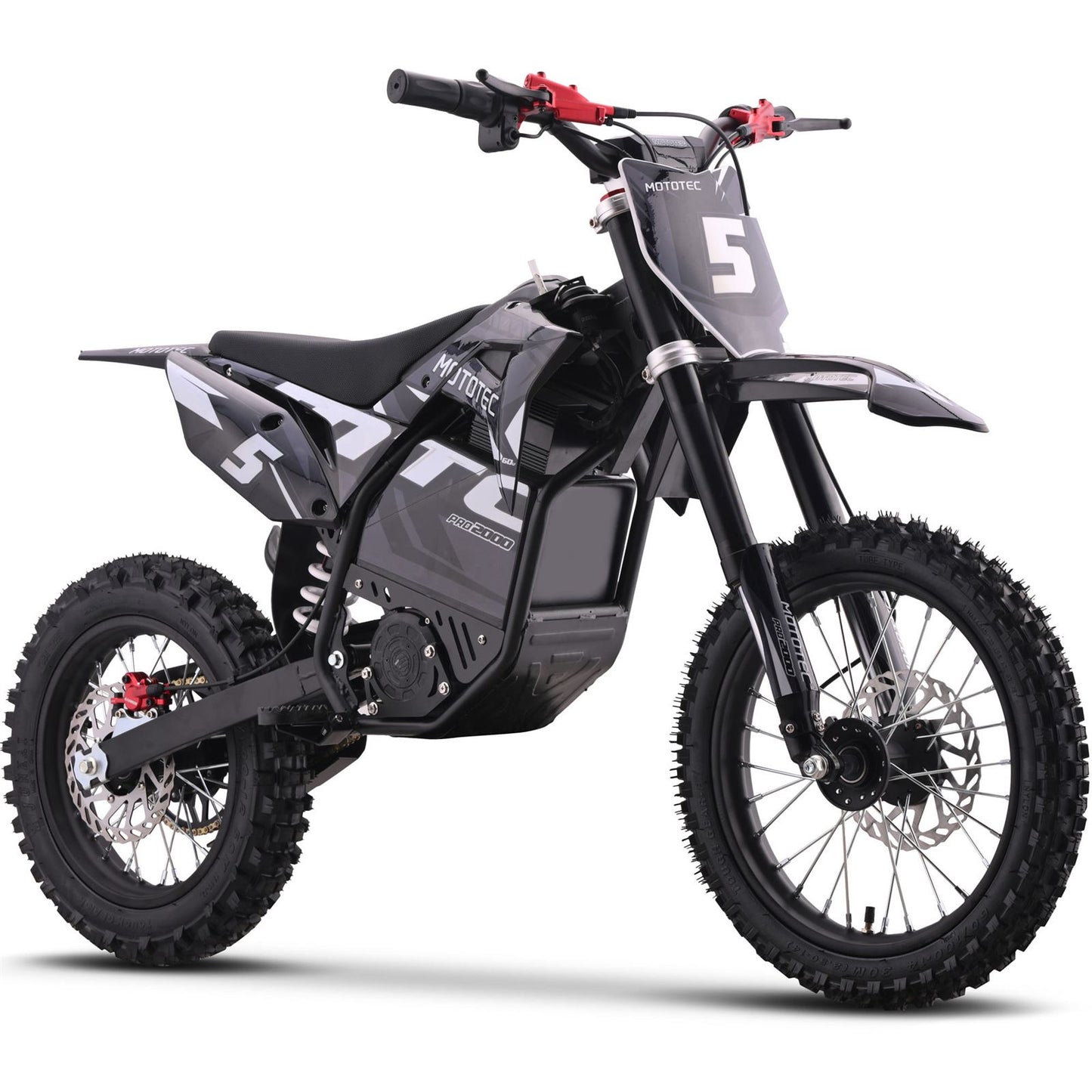 MotoTec USA 60v 2000w Pro Electric Dirt Bike Lithium Grey [MPN: MT-Dirt-Pro-2000_Grey]_1893022