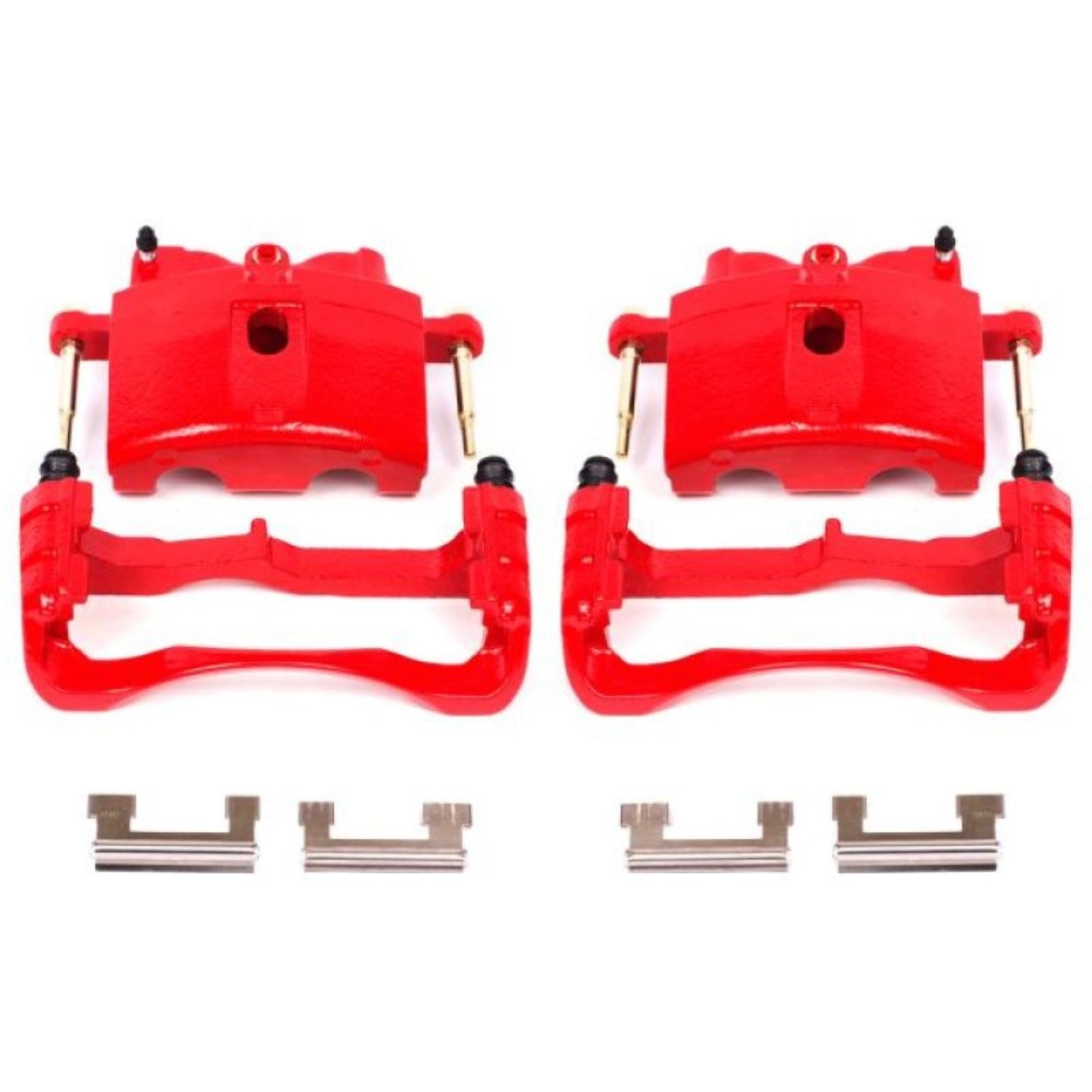 Powerstop Front Red Calipers w/Brackets - Pair for 00-04 Cadillac DeVille [MPN: psbS4730]_1850038