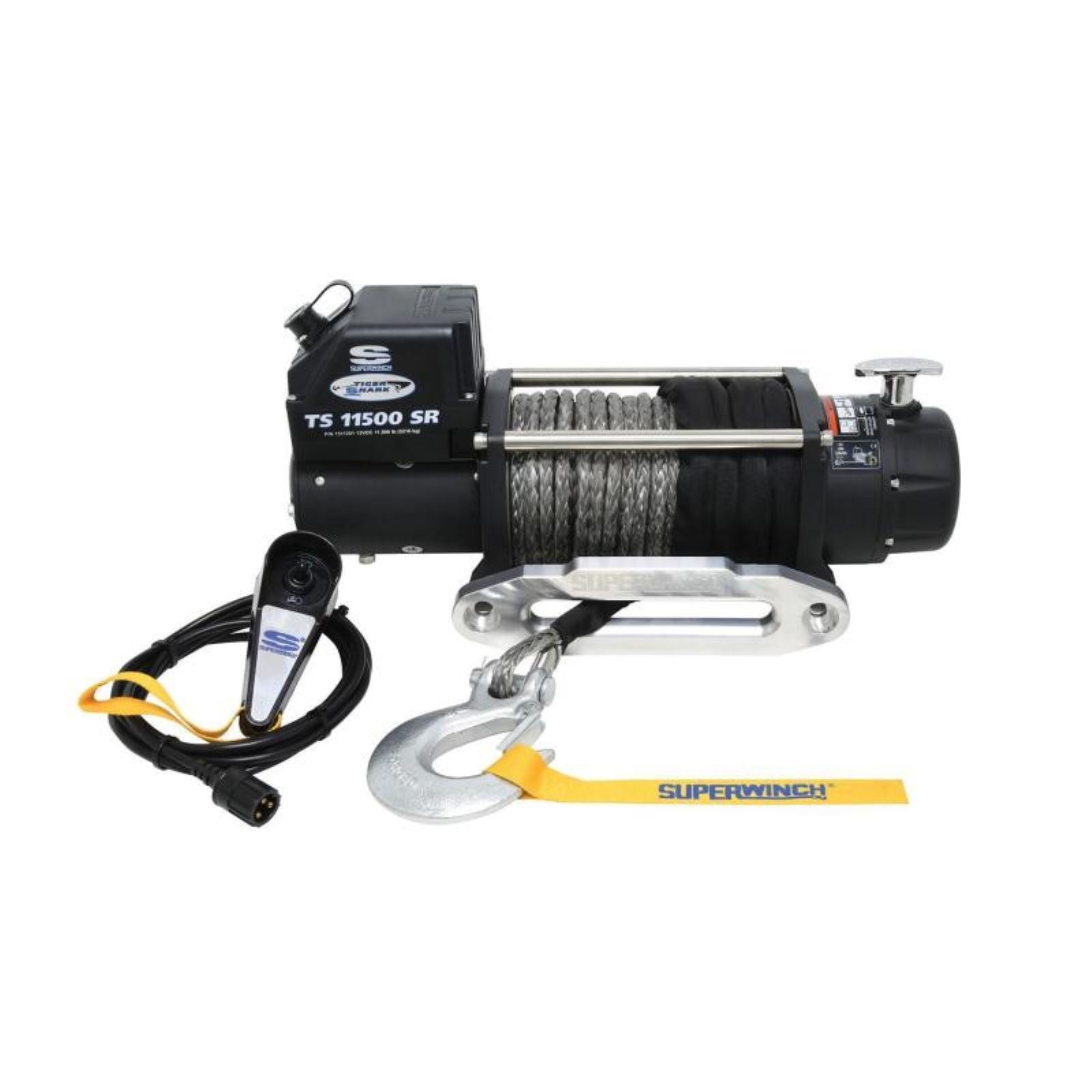 Super Winch 11500 lbs. 12V DC 3/8" x 80' Synthetic Rope Tiger Shark 11500 Winch [MPN: suw1511201]_1851877