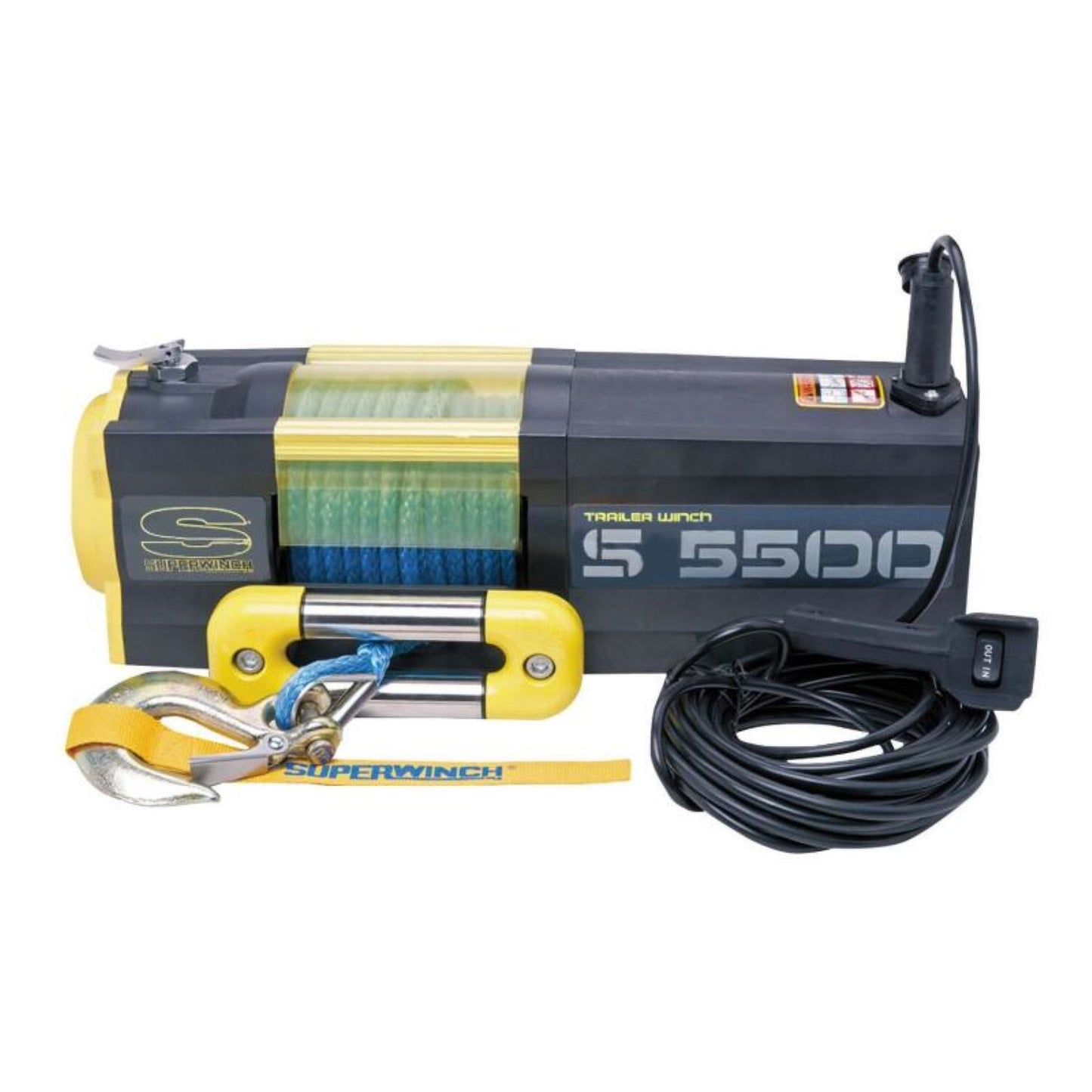 Super Winch 5500 lbs. 12V DC 1/4" x 60' Synthetic Rope S5500 Winch [MPN: suw1455201]_1857064