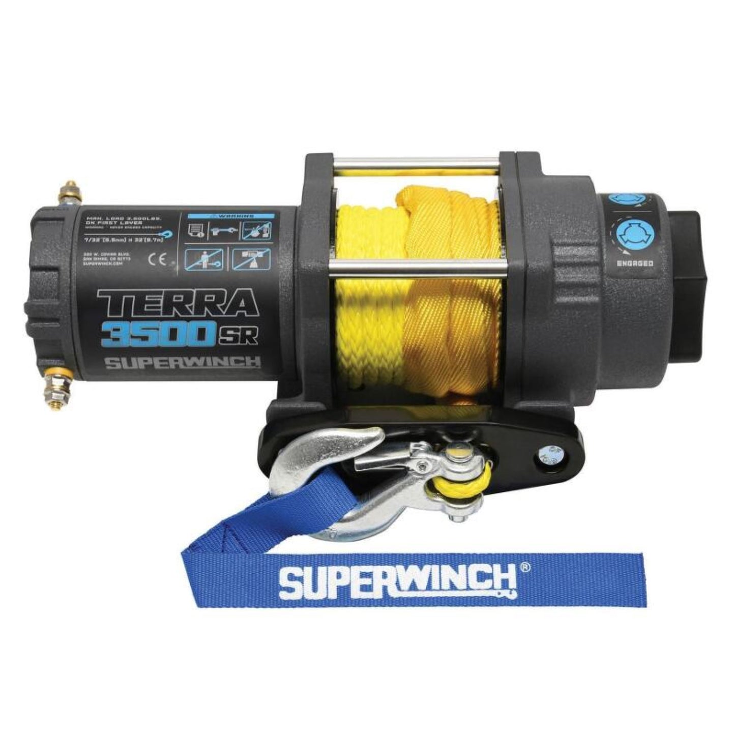 Super Winch 3500 LBS 12V DC 7/32in x 32ft Synthetic Rope Terra [MPN: suw1135270]_1856926