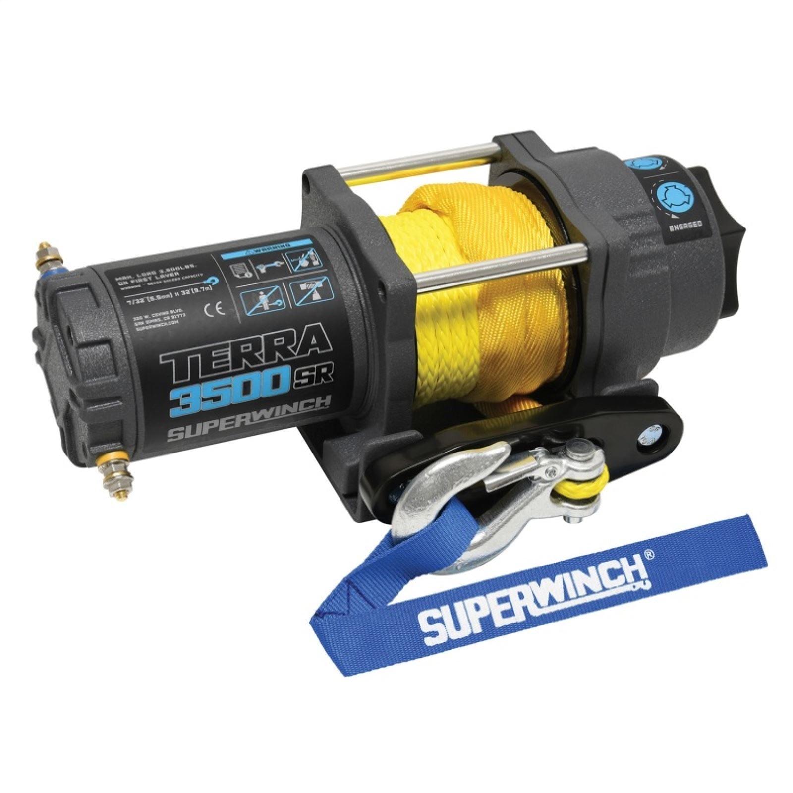 Super Winch 3500 LBS 12V DC 7/32in x 32ft Synthetic Rope Terra [MPN: suw1135270]_1857311