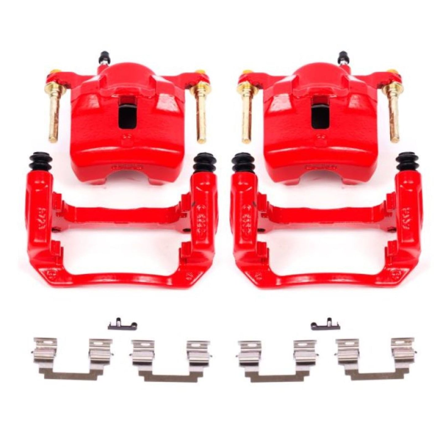 Powerstop Front Red Calipers w/Brackets - Pair for 03-08 Pontiac Vibe [MPN: psbS2698]_1858358