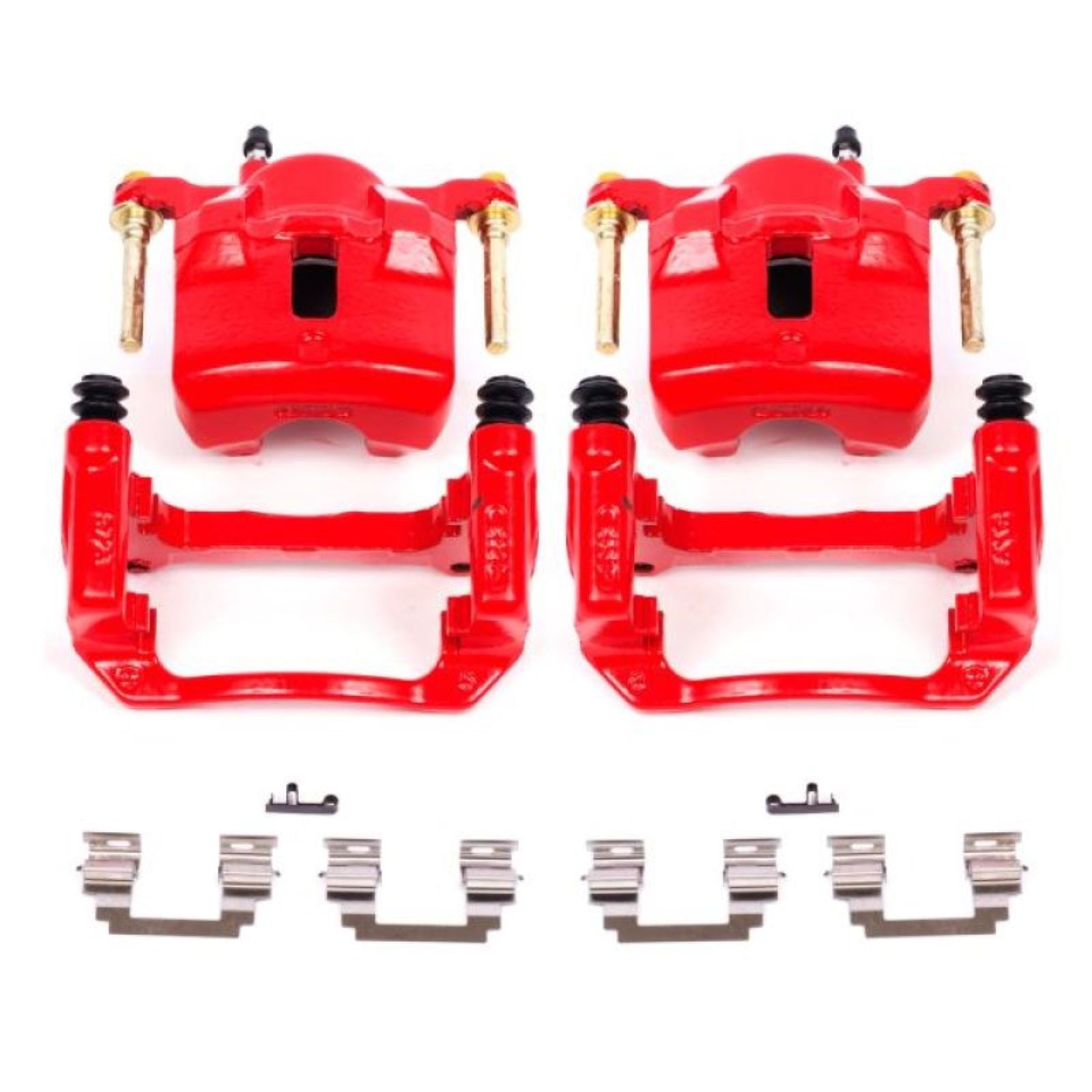 Powerstop Front Red Calipers w/Brackets - Pair for 03-08 Pontiac Vibe [MPN: psbS2698]_1858358