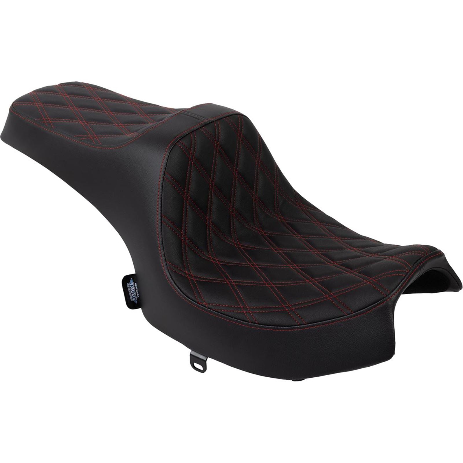 Drag Specialties Predator III Seat - Vinyl - Diamond - Red Stitch - Challenger '20-'25 [MPN: 0810-2462]_1872816
