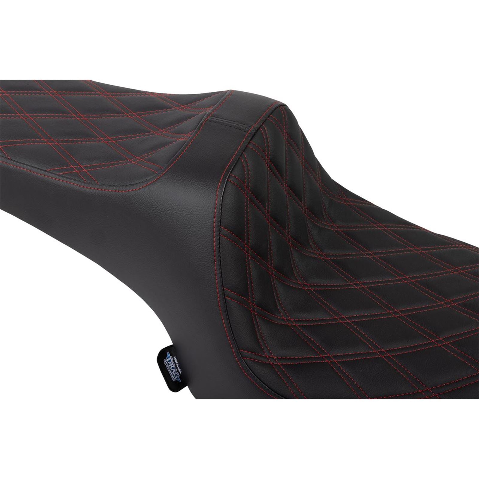 Drag Specialties Predator III Seat - Vinyl - Diamond - Red Stitch - Challenger '20-'25 [MPN: 0810-2462]_1872817