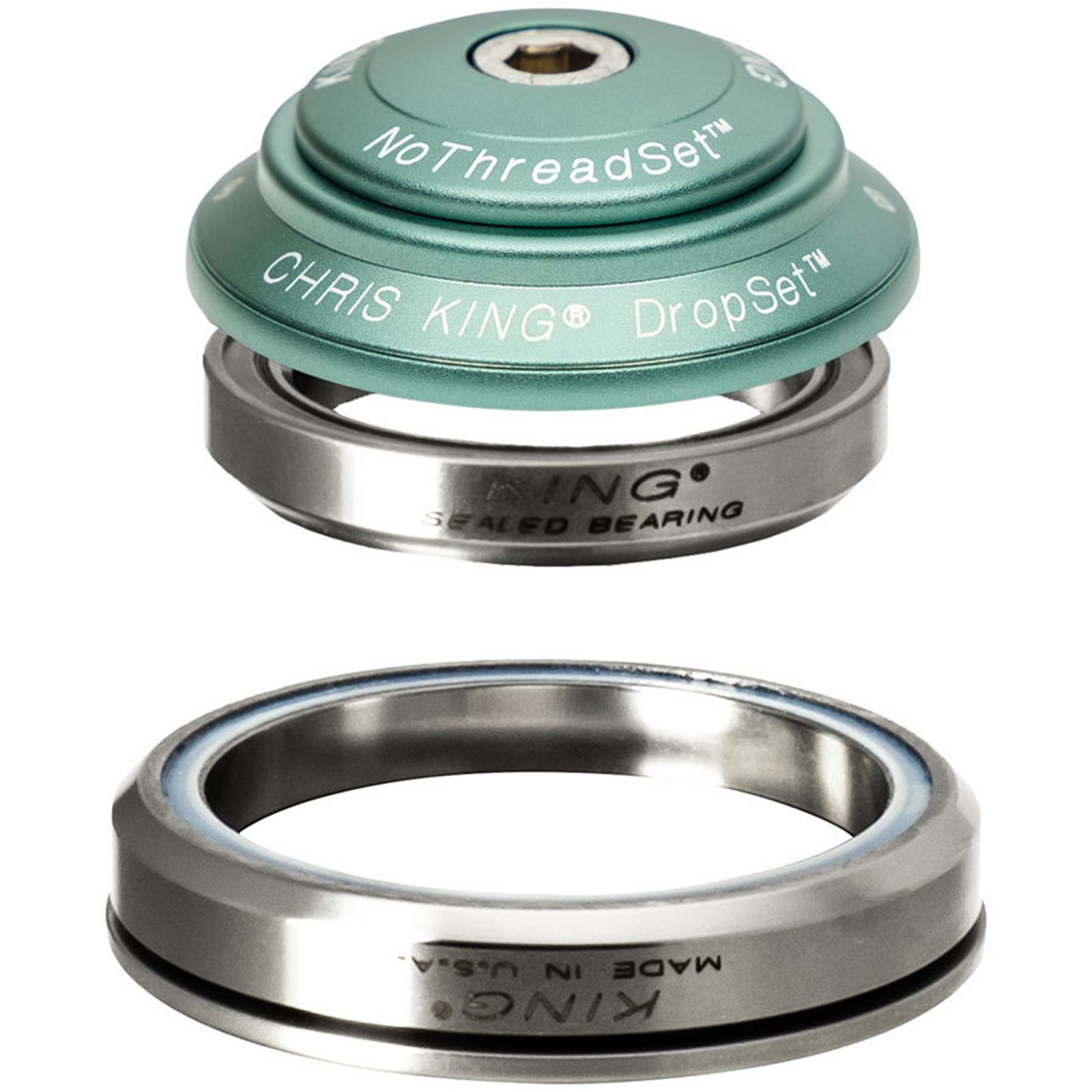Chris King DropSet 3 Headset - 1-1/8 - 1.5", 41/52mm, 36 Deg, Matte Jade [MPN: HD0439]_1911288