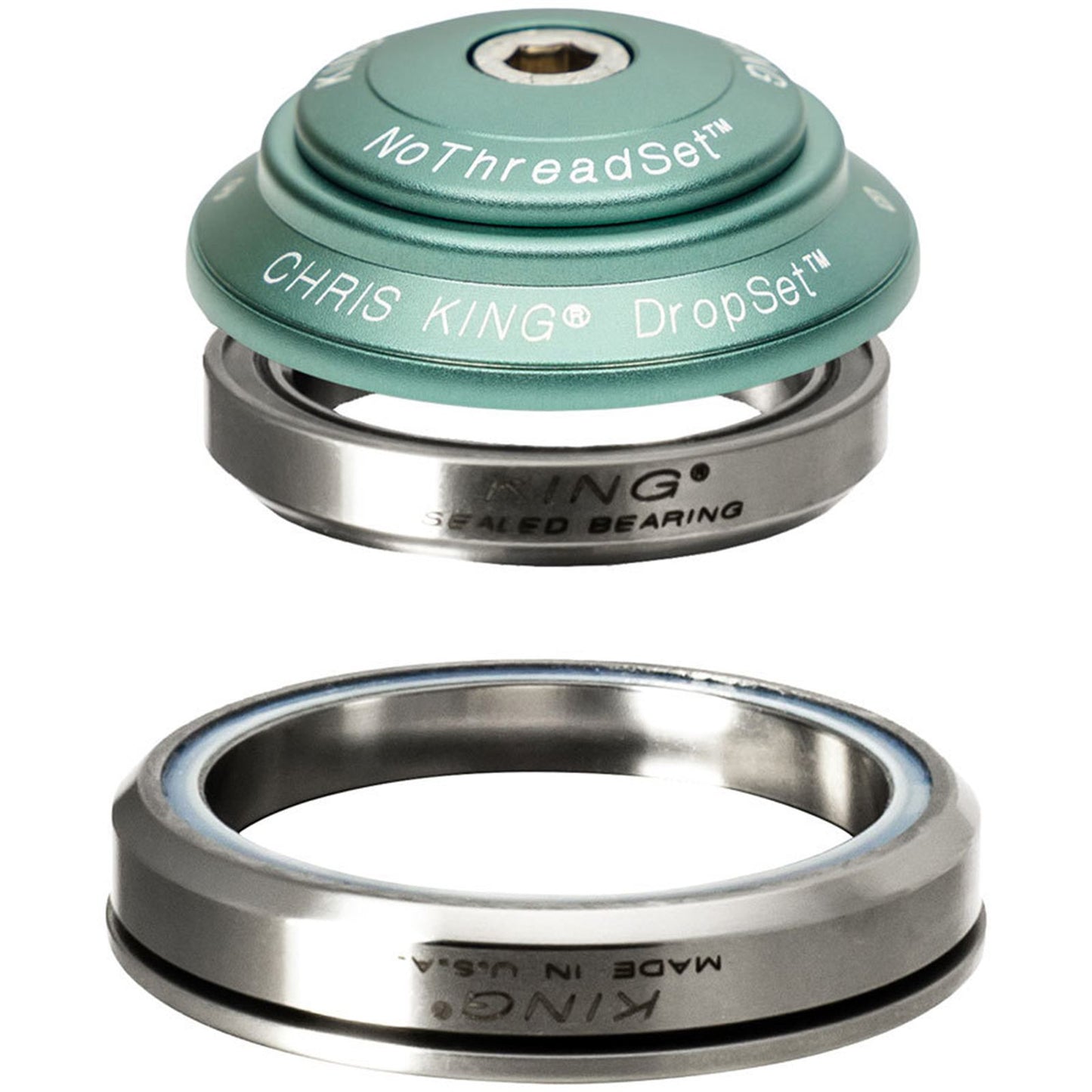 Chris King DropSet 3 Headset - 1-1/8 - 1.5", 41/52mm, 36 Deg, Matte Jade, Ceramic [MPN: HD0440]_1911289