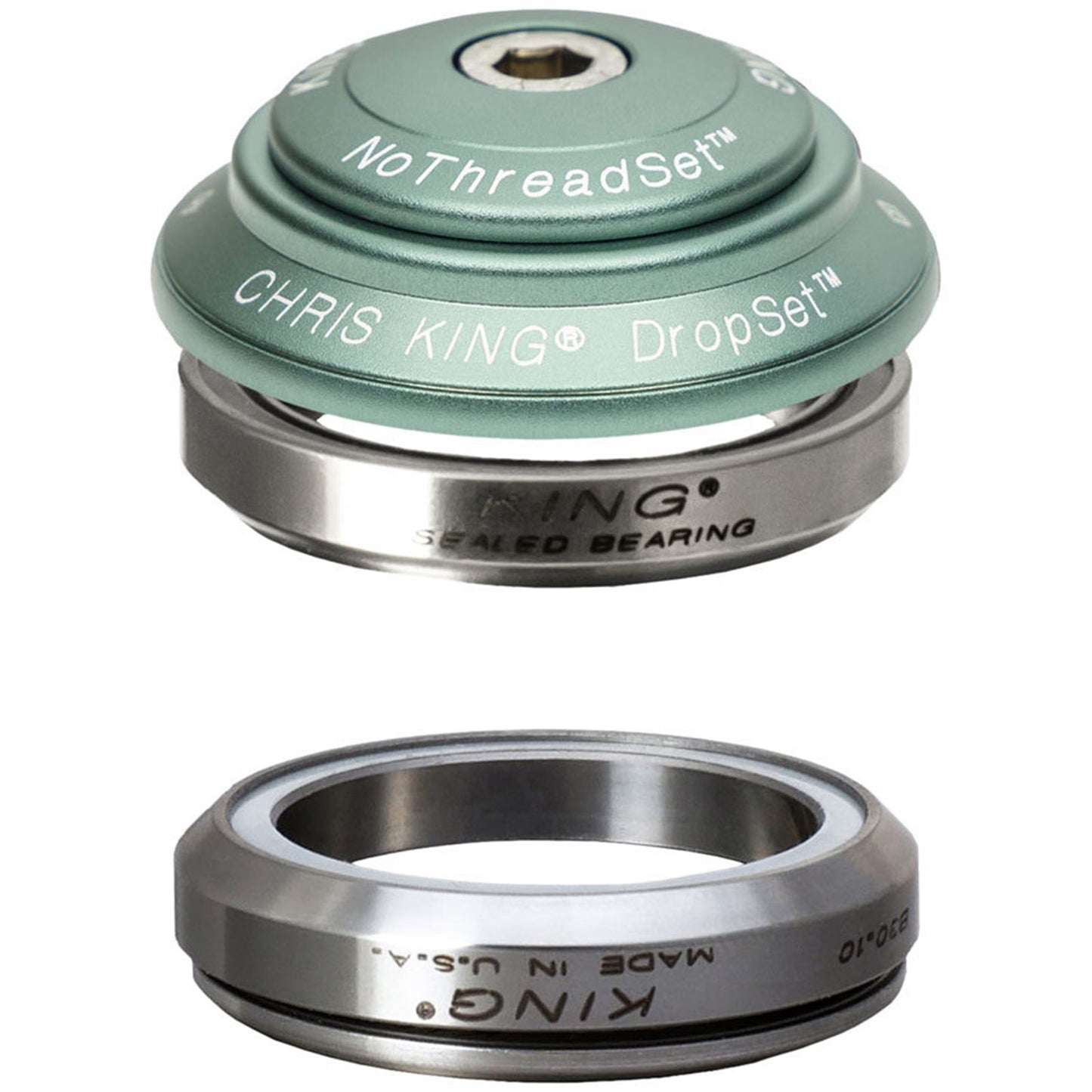 Chris King DropSet 4 Headset - 1-1/8", 42/42mm, 45 Deg, Matte Jade [MPN: HD0441]_1911284
