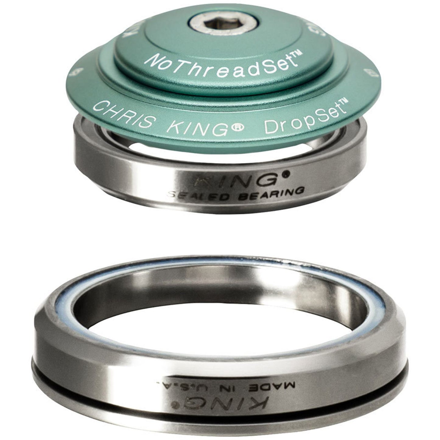 Chris King DropSet 5 Headset - 1-1/8", 42/52mm, 45 Deg, Matte Jade [MPN: HD0442]_1911285