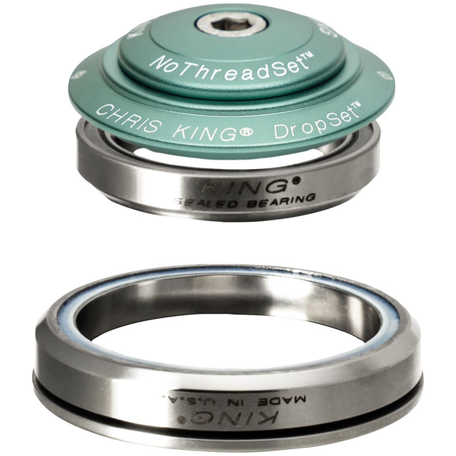 Chris King DropSet 5 Headset - 1-1/8", 42/52mm, 45 Deg, Matte Jade [MPN: HD0442]_1911285