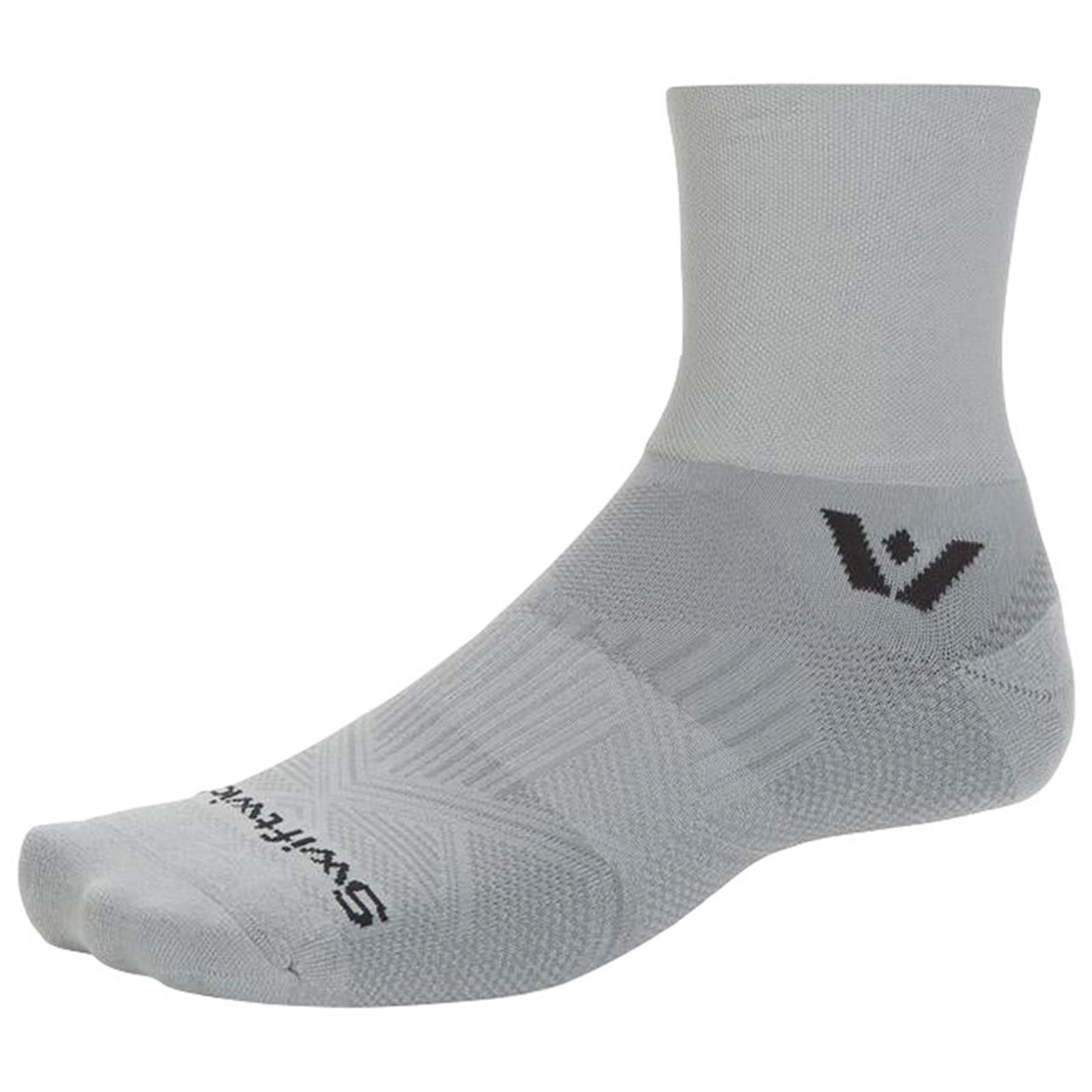 Swiftwick Aspire Quarter Crew High Socks - Circuit Pewter_1915329