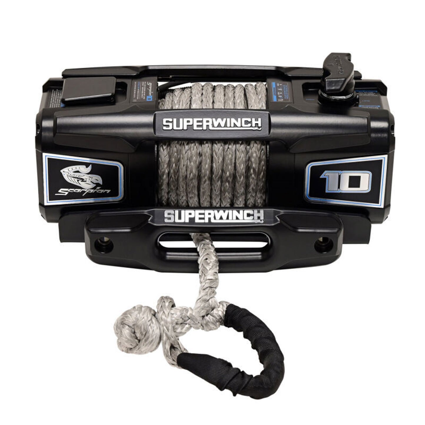 Super Winch 10000 lbs. 12V DC 3/8" x 54' Synthetic Rope Scorpion Winch - Black  [MPN: suw1155401]_1875208