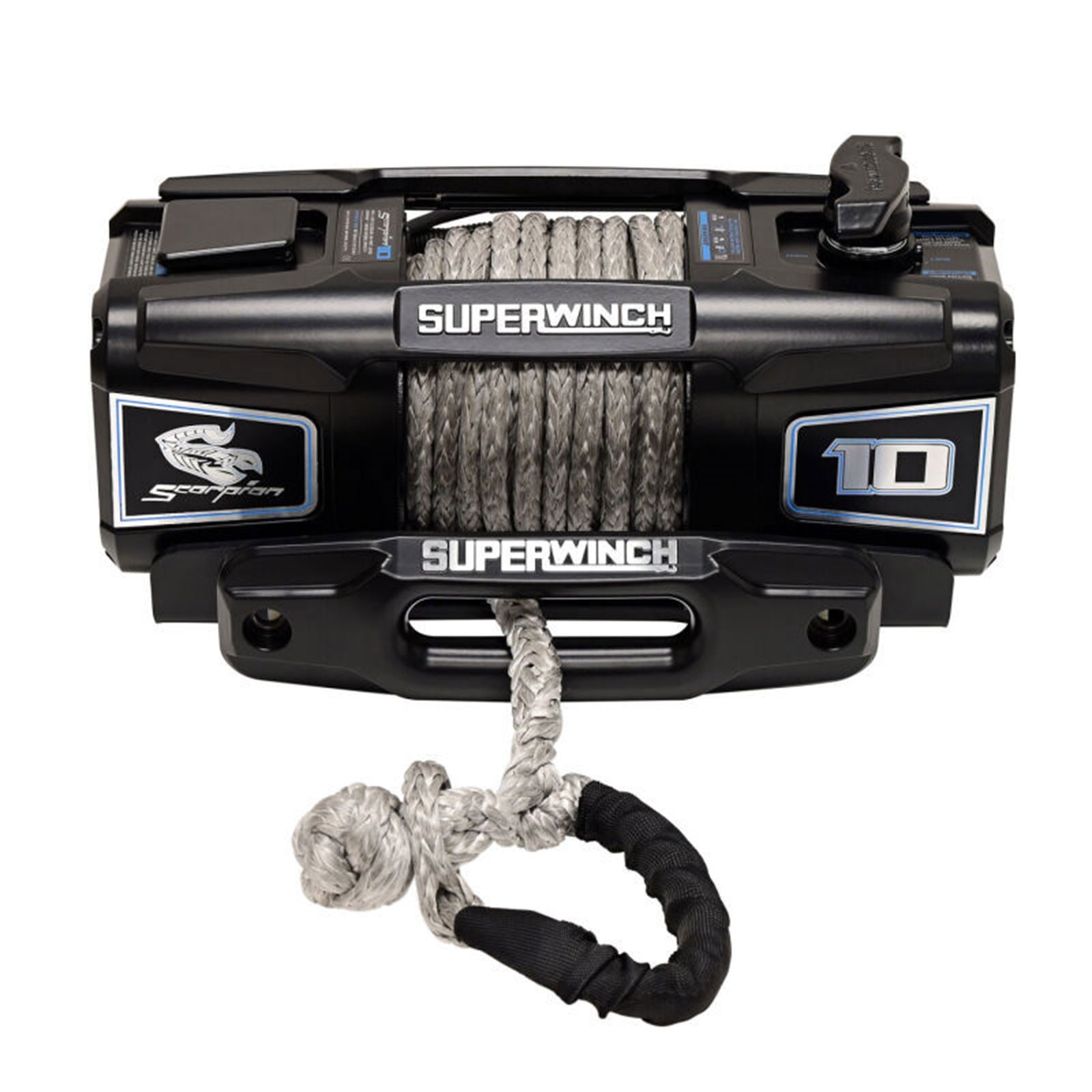Super Winch 10000 lbs. 12V DC 3/8" x 54' Synthetic Rope Scorpion Winch - Black  [MPN: suw1155401]_1875208