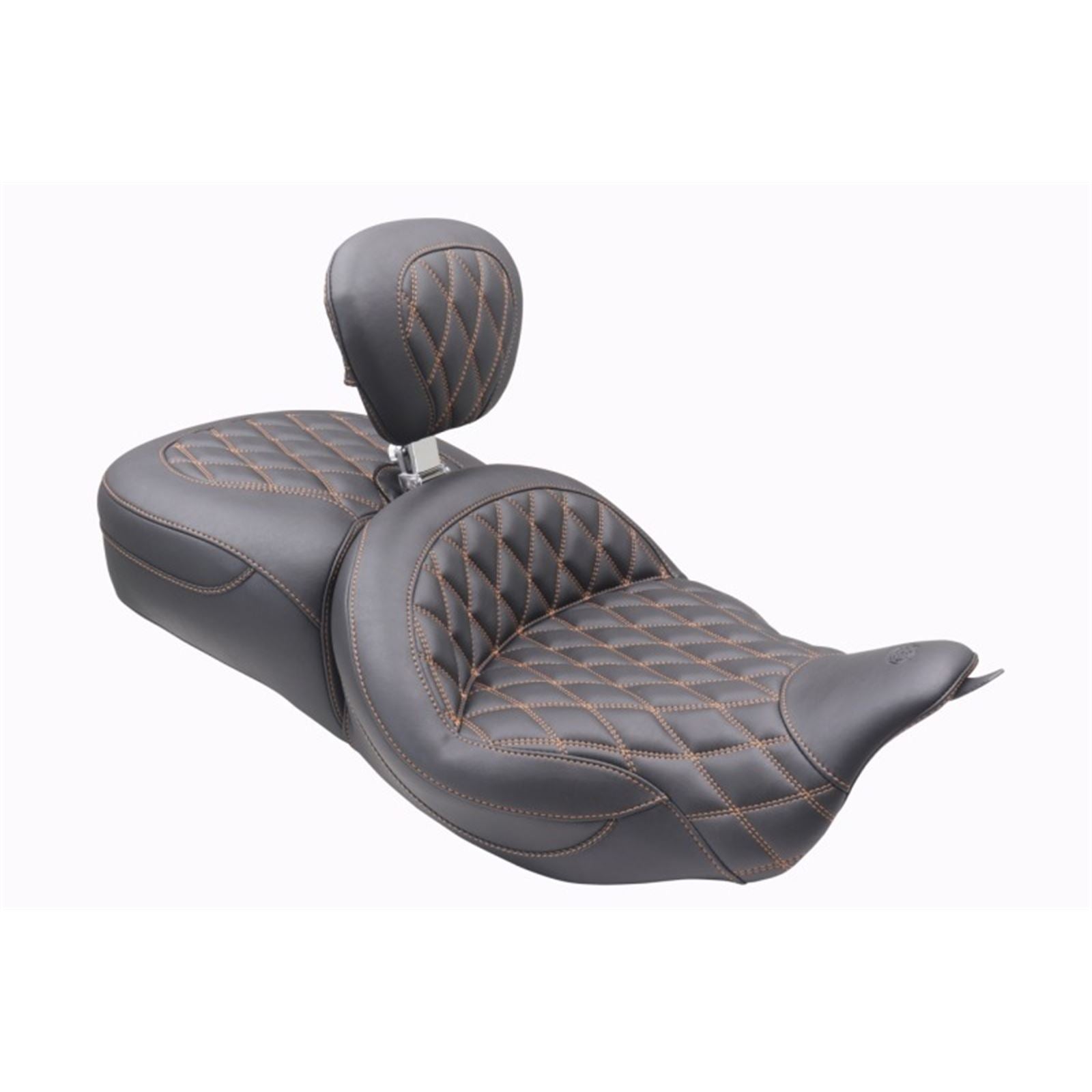 Mustang Motorcycle Products Harley FL Touring Rd King Special, Double Diamond ST Backrest - Black_1862627