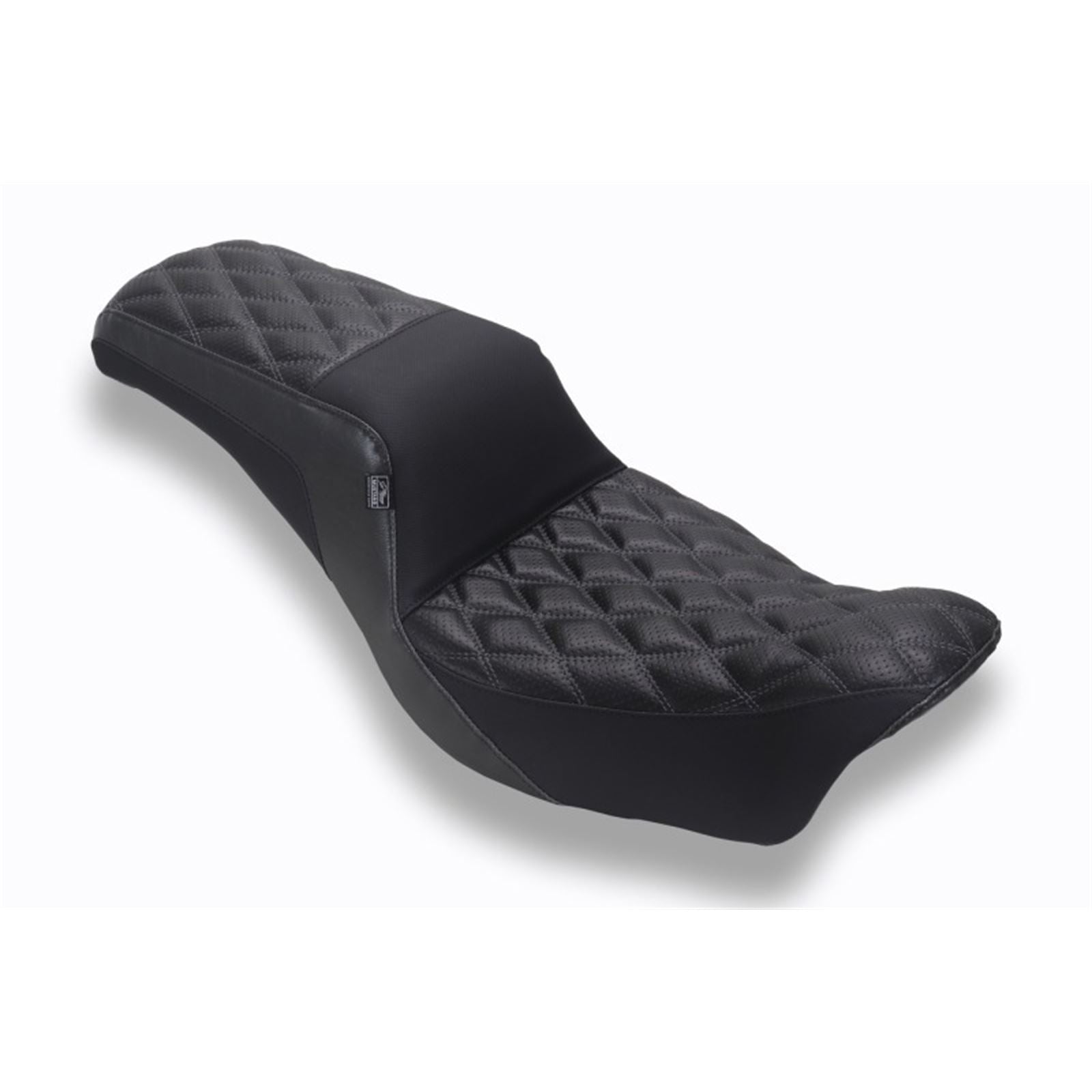 Mustang Motorcycle Products HD Dble Diamond Squareback One-Piece, 2 Up Dyna Black w/Gunmetal Thread [MPN: mmp78810GM]_1869757