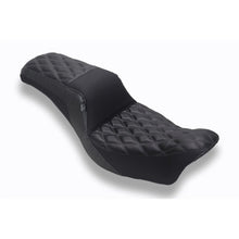 Mustang Motorcycle Products HD Dble Diamond Squareback One-Piece, 2 Up Dyna Black w/Gunmetal Thread [MPN: mmp78810GM]_1869757