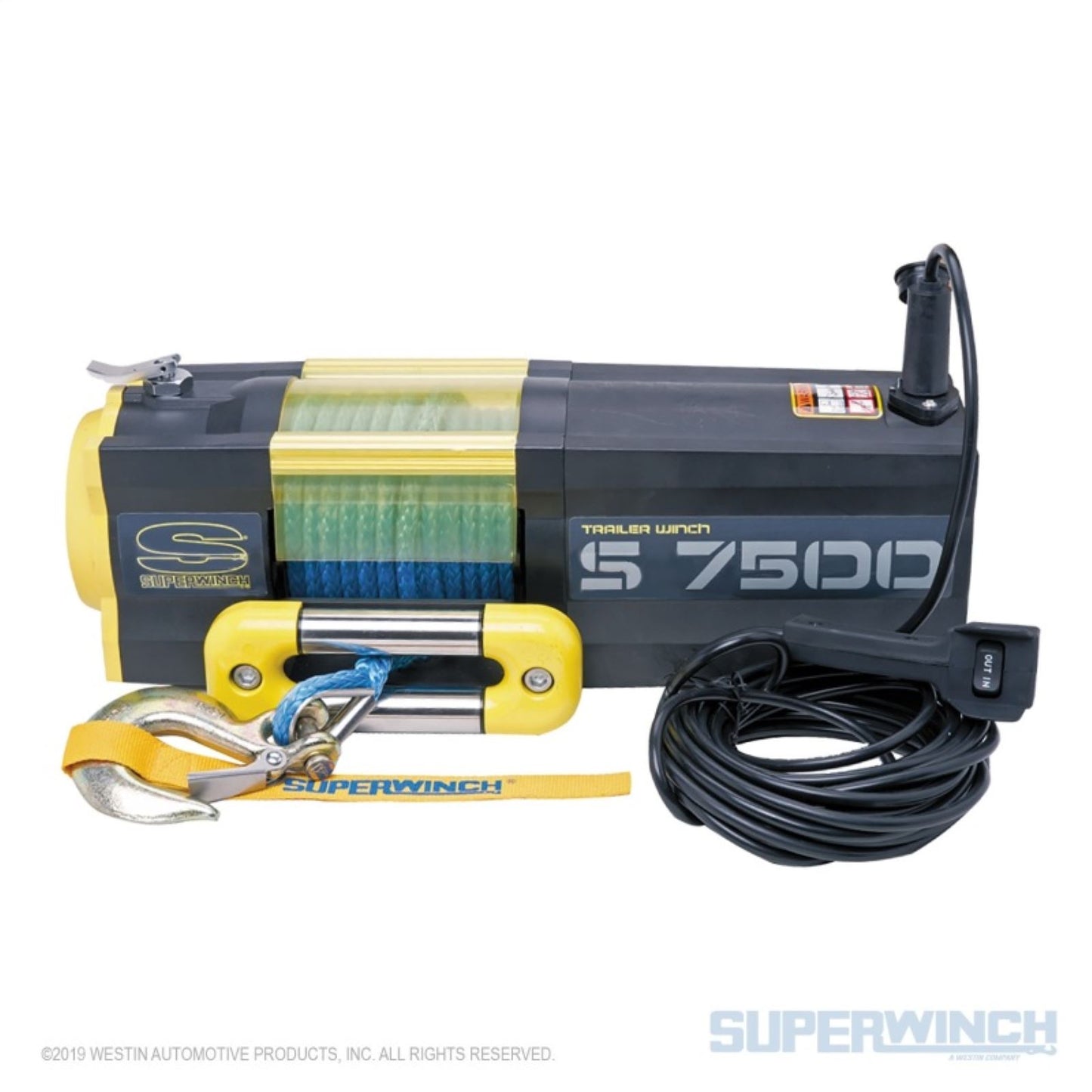 Super Winch 7500 lbs. 12V DC 5/16" x 54' Synthetic Rope S7500 Winch [MPN: suw1475201]_1865598