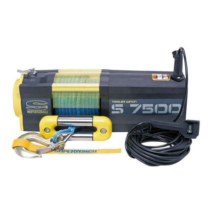 Super Winch 7500 lbs. 12V DC 5/16" x 54' Synthetic Rope S7500 Winch [MPN: suw1475201]_1865901