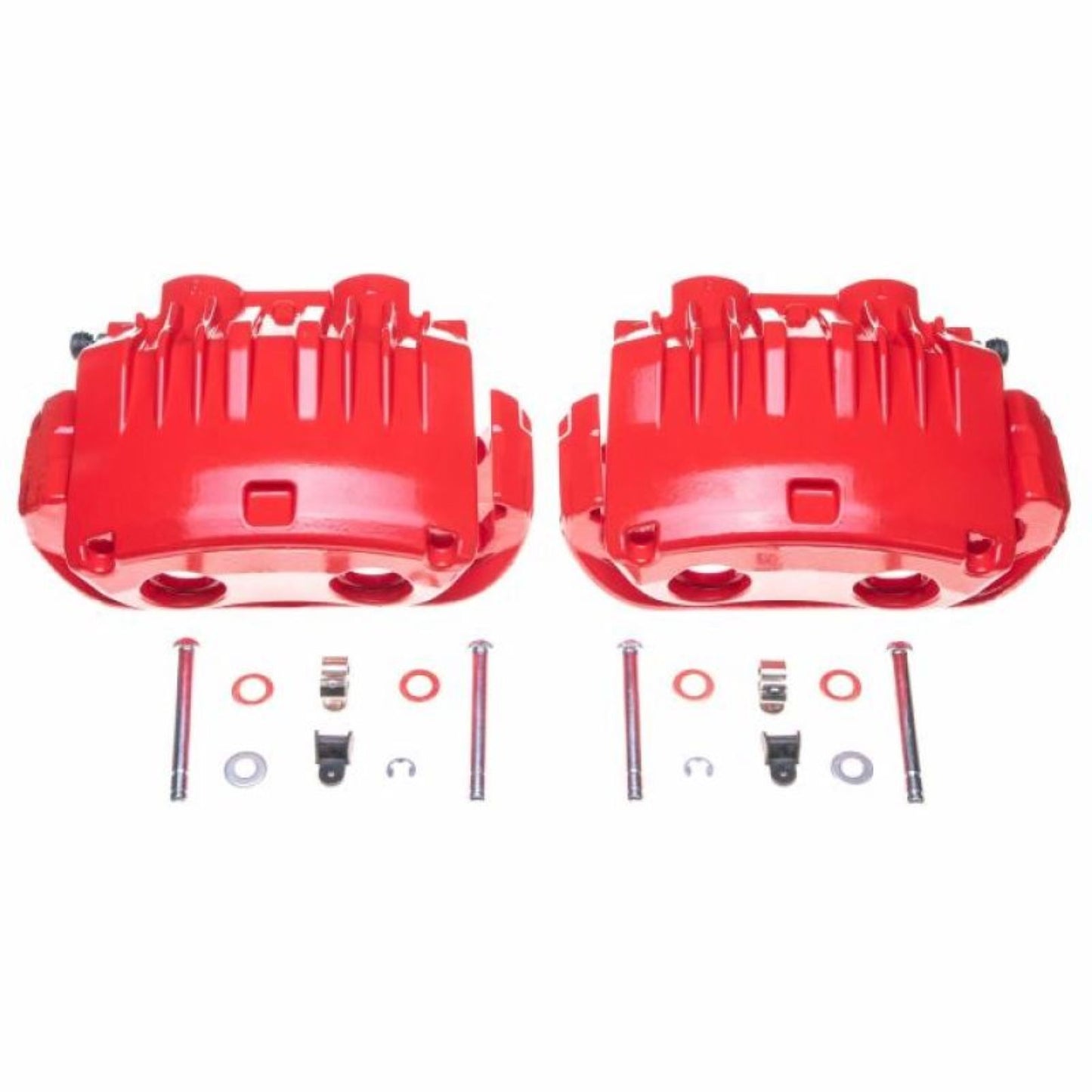 Powerstop Front Red Calipers w/Brackets - Pair for 94-98 Ford Mustang [MPN: psbS4654C]_1867142