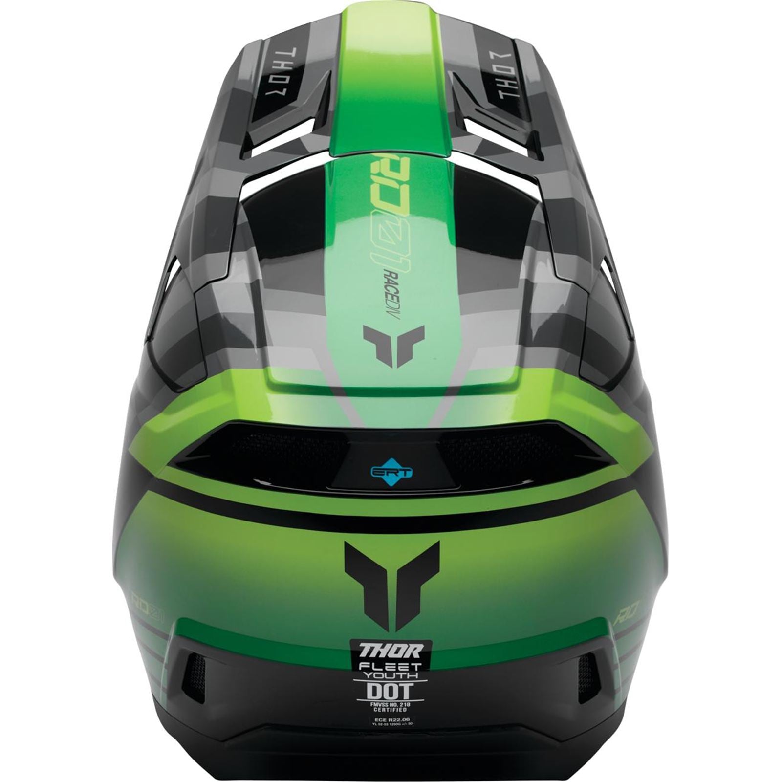 Thor Youth Fleet Helmet - Camber - Black/Green_2102920