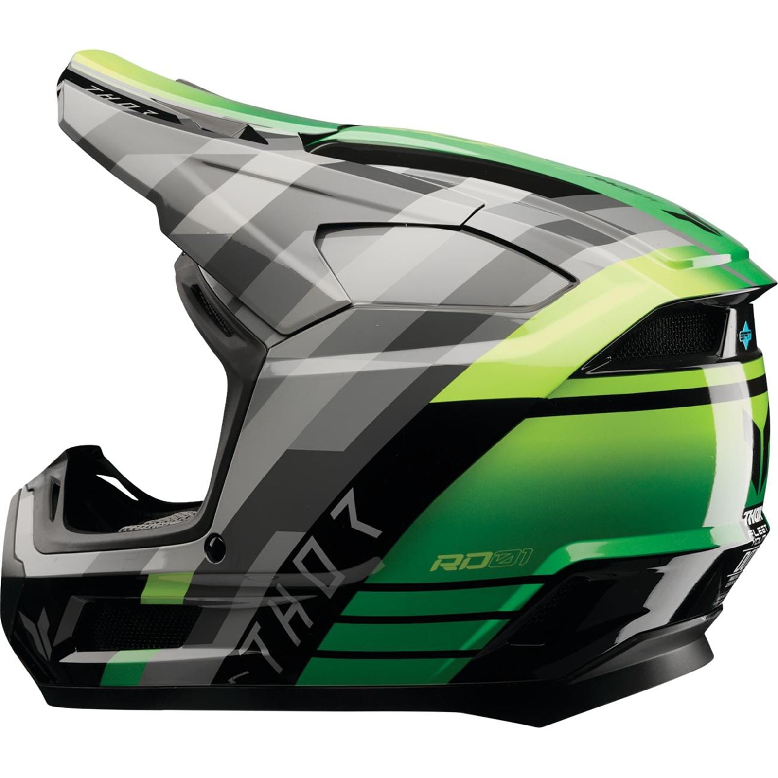 Thor Youth Fleet Helmet - Camber - Black/Green_2103338