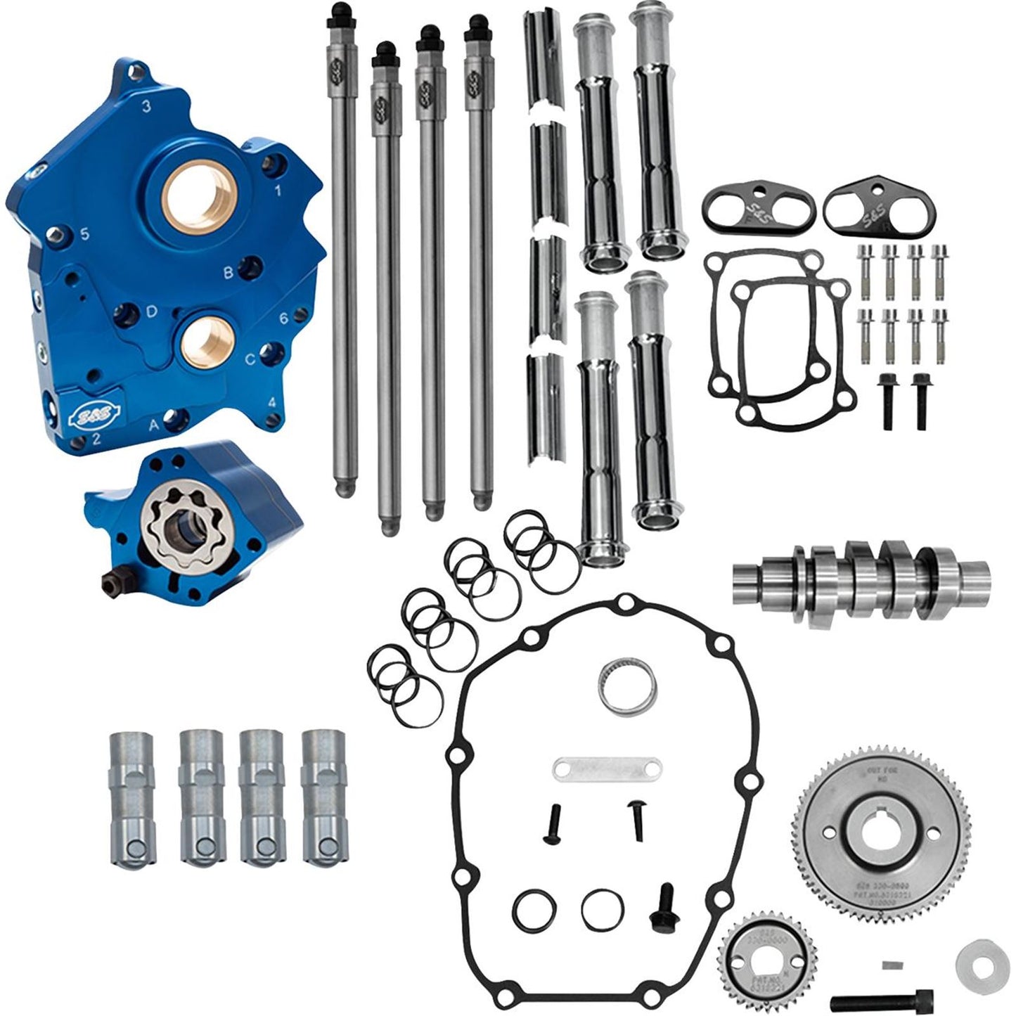 S&S Cycle Cam Chest Kit - 496 Gear Drive Cam - Oil Cooled - Chrome Pushtubes - M8 [MPN: 0925-1635]_1873082