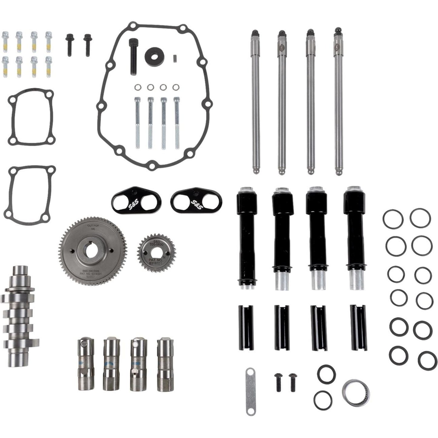 S&S Cycle Camshaft Kit - 496 Gear Drive - Black Pushrod Tubes - M8 [MPN: 0925-1643]_1933882