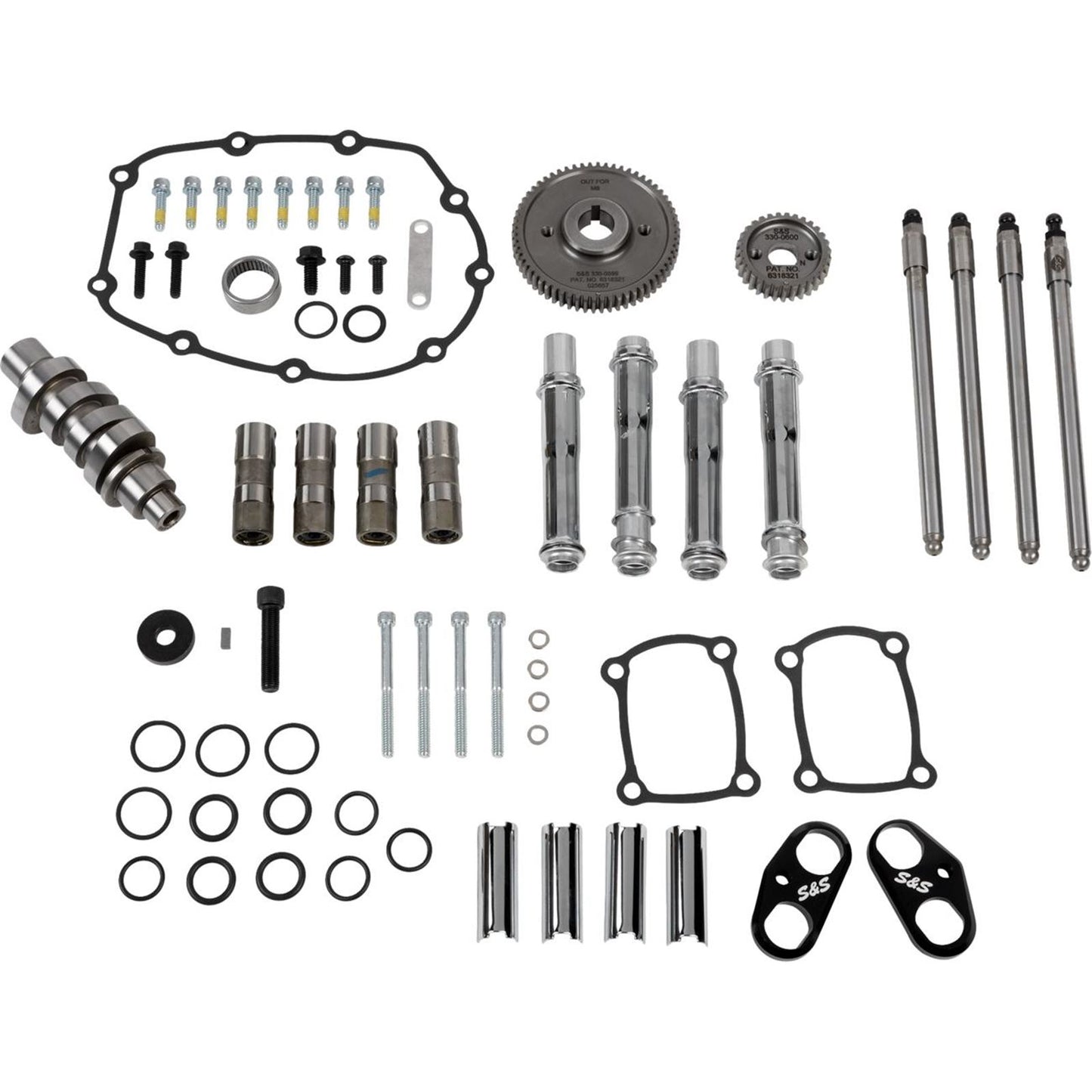 S&S Cycle Camshaft Kit - 496 Gear Drive - Chrome Pushrod Tubes - M8 [MPN: 0925-1644]_1893355
