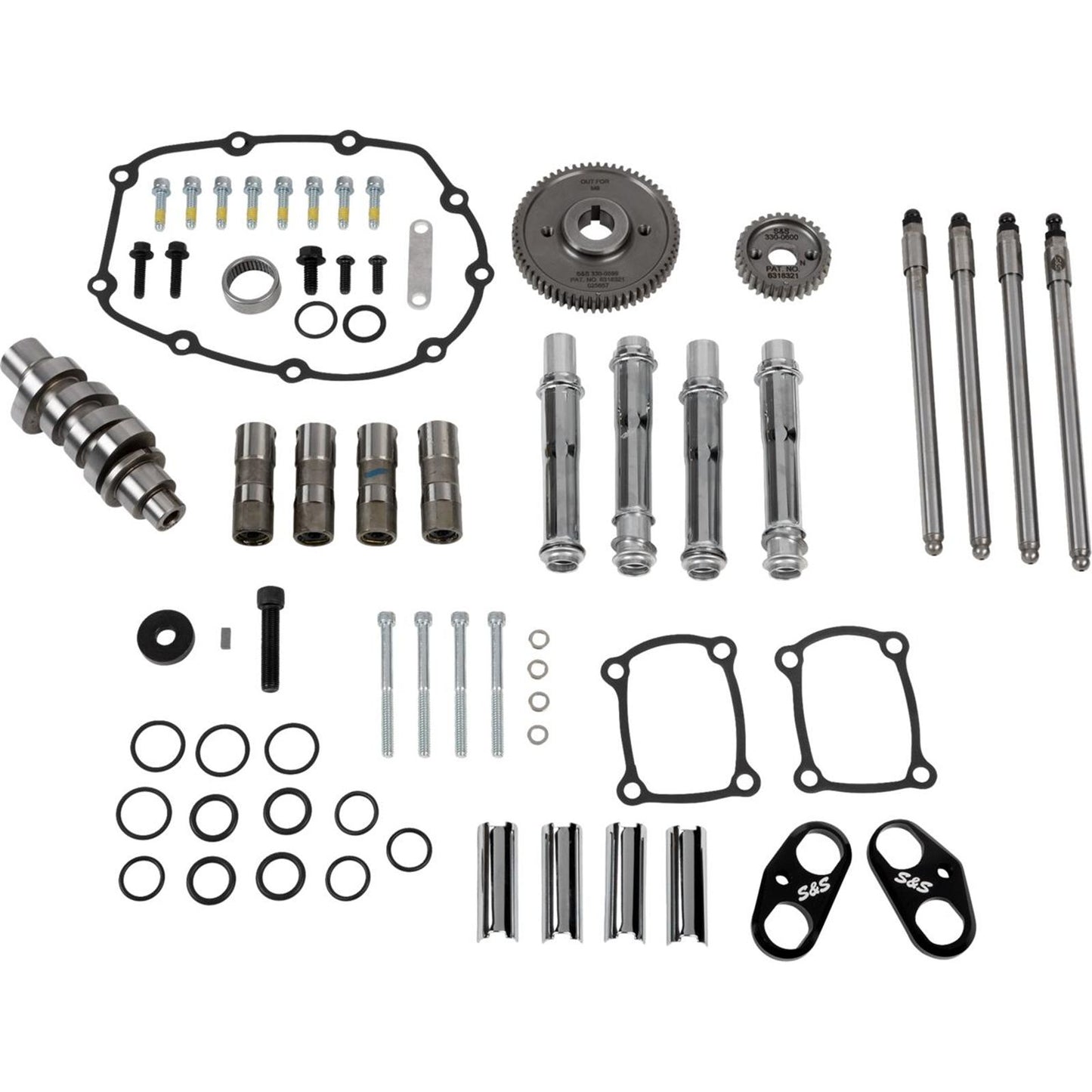 S&S Cycle Camshaft Kit - 496 Gear Drive - Chrome Pushrod Tubes - M8 [MPN: 0925-1644]_1902489