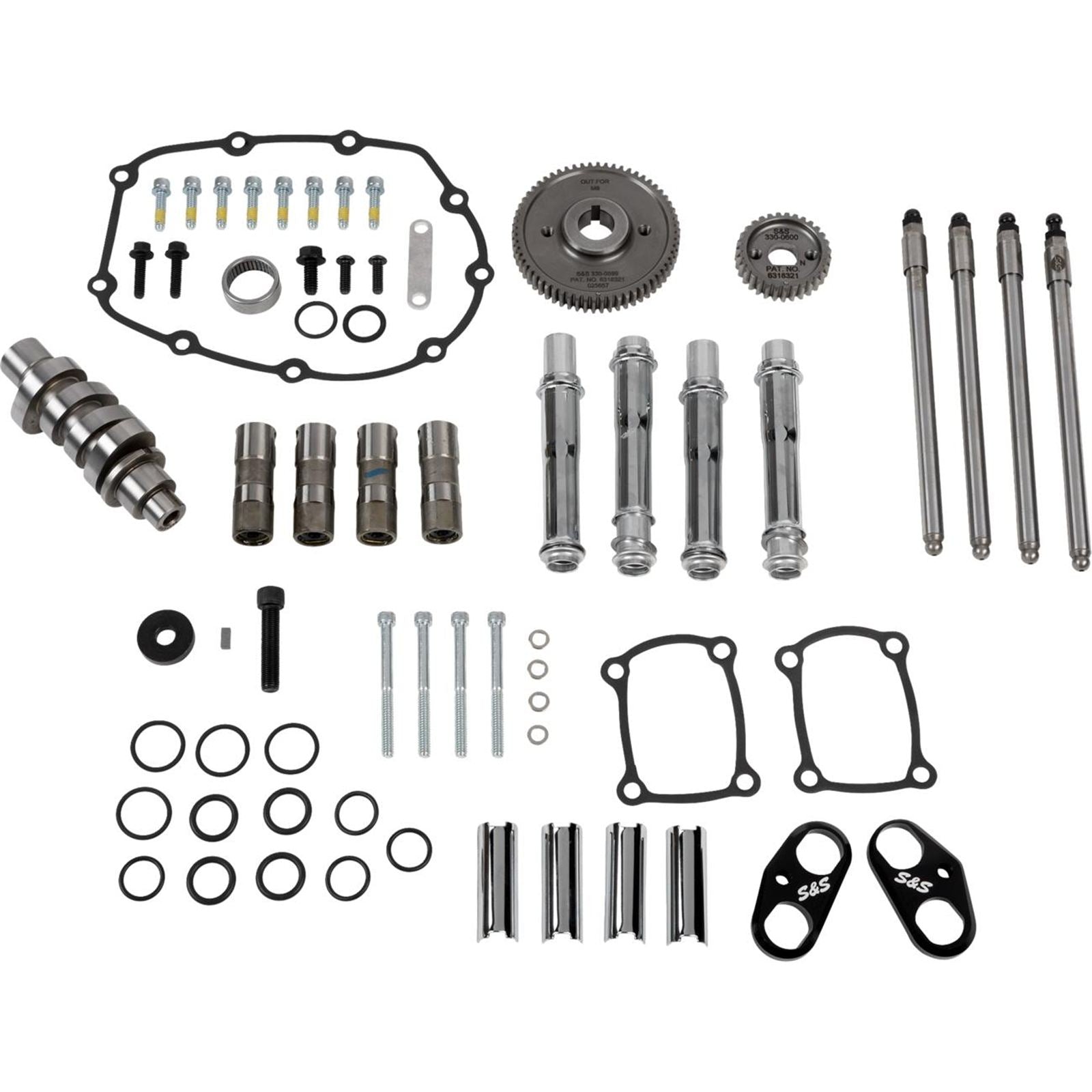S&S Cycle Camshaft Kit - 496 Gear Drive - Chrome Pushrod Tubes - M8 [MPN: 0925-1644]_1902489