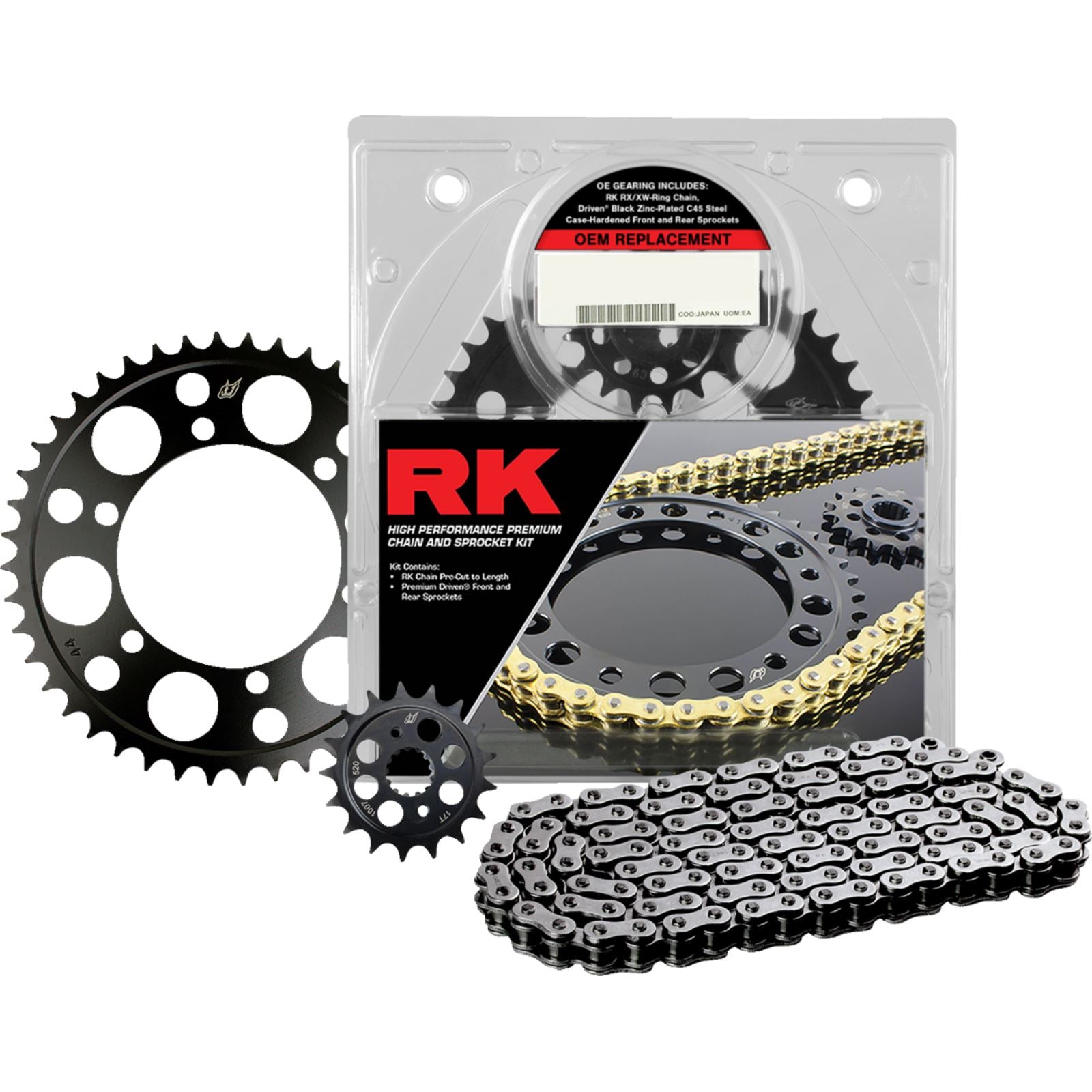 RK Chain Chain and Sprocket Kit - Black/Natural for Kawasaki EX500 Ninja [MPN: 1230-1749]_1871965
