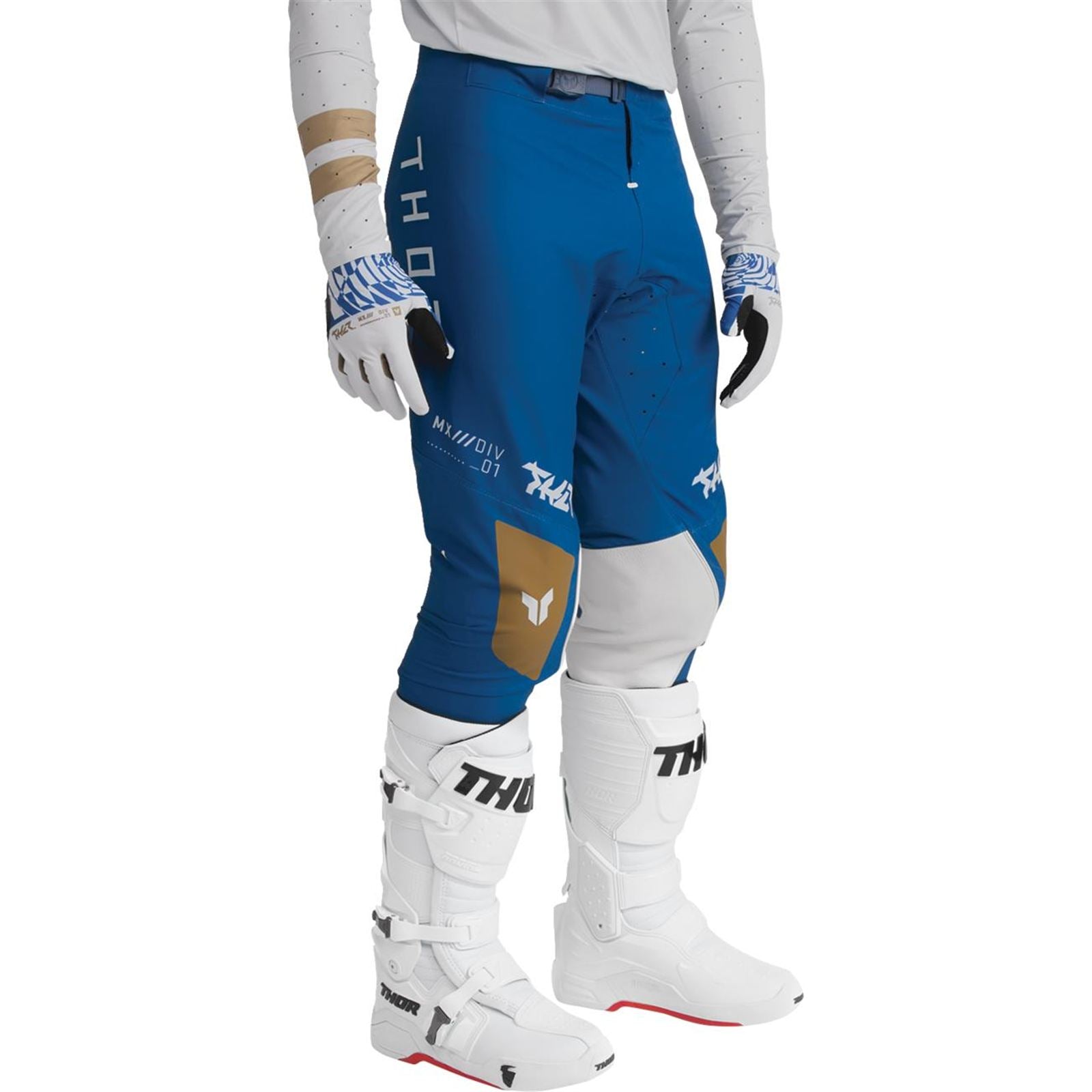 Thor Sportmode Mind Control Gloves - Light Gray/Blue_2348505
