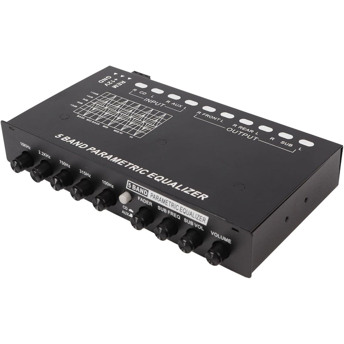 Closeout Airshi 5 Bands EQ Car Amplifier Stereo Equalizer High Output  [MPN: AIRSHIRC60UFISN3]_1872702
