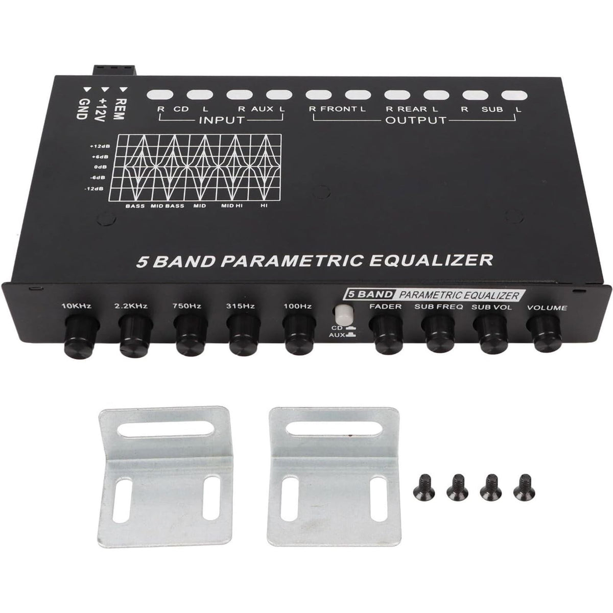Closeout Airshi 5 Bands EQ Car Amplifier Stereo Equalizer High Output  [MPN: AIRSHIRC60UFISN3]_1872704