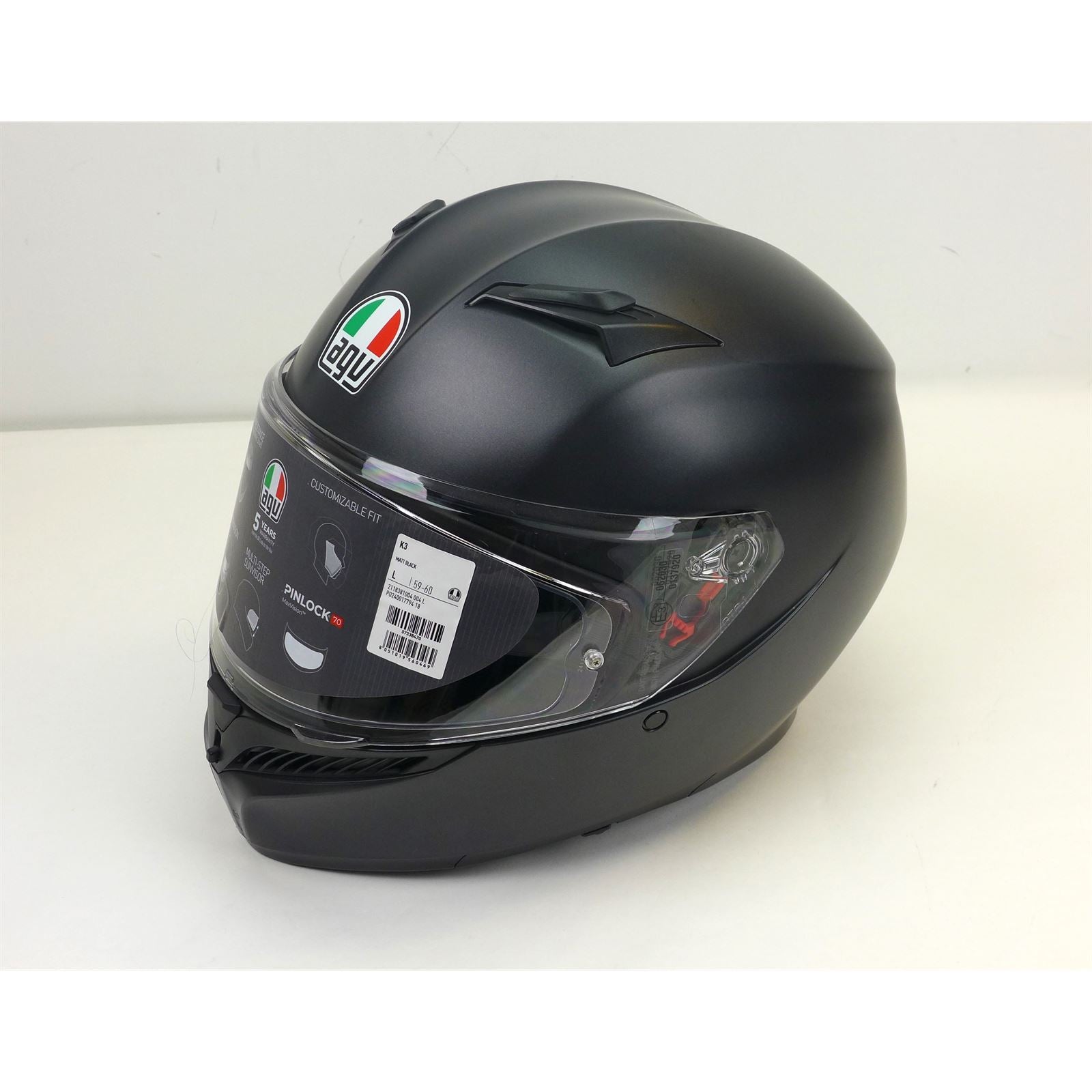 AGV Helmets K3 Helmet - Matte Black - Large OPEN BOX [MPN: 2118381004004L]_1874134