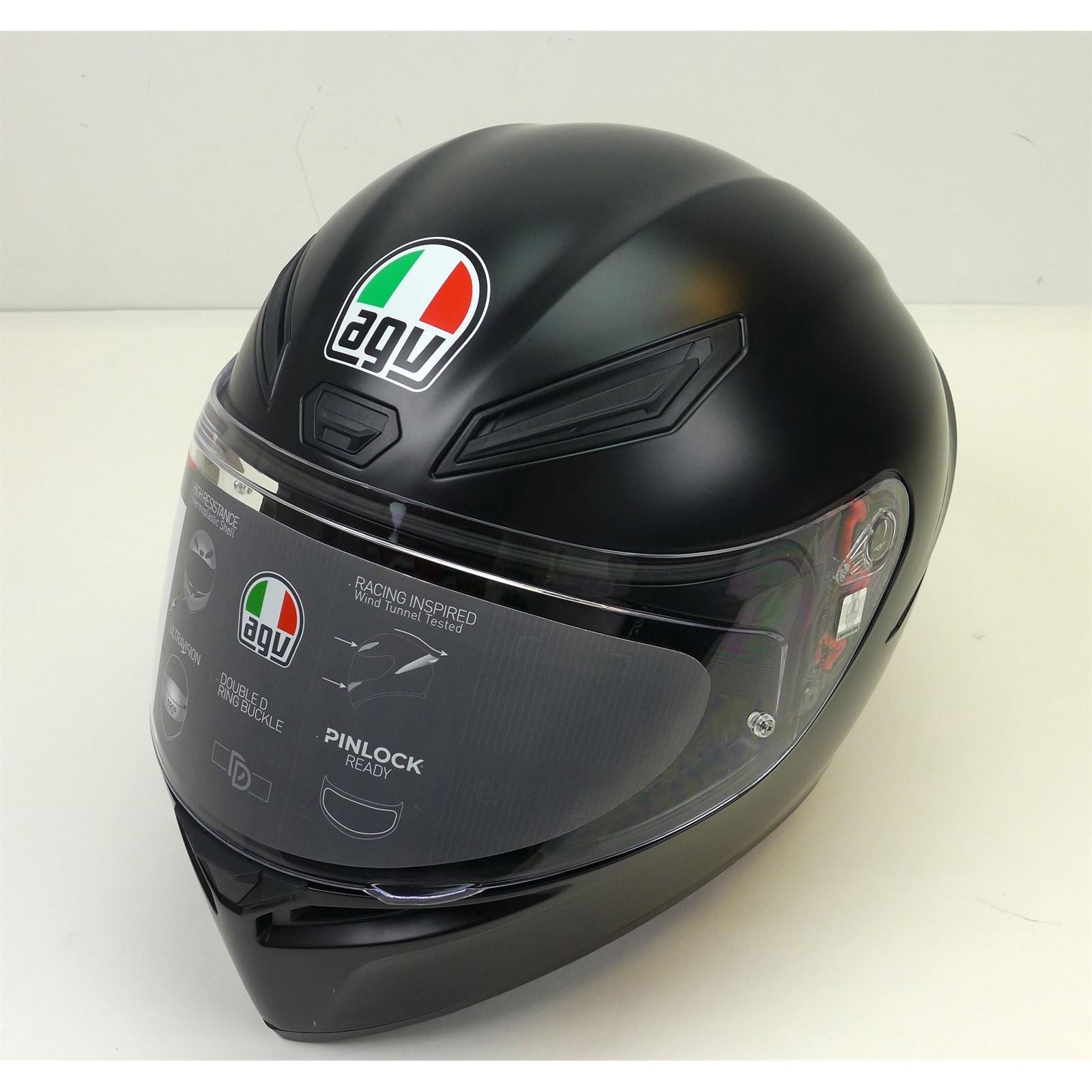 AGV Helmets K1 S Helmet - Matte Black - XS OPEN BOX [MPN: 2118394003029XS]_1878443