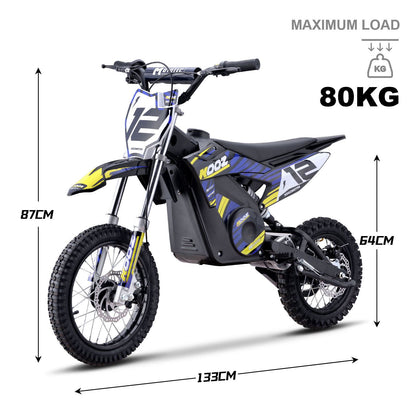 MotoTec USA 36v 1000w (HP112E-Pro) Electric Dirt Bike - Blue [MPN: Dirt-Bike-36v-1000w-HP112E-PRO_Blue]_1877910