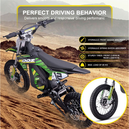 MotoTec USA 36v 1000w (HP112E-PRO) Electric Dirt Bike - Green [MPN: Dirt-Bike-36v-1000w-HP112E-PRO_Green]_1877921