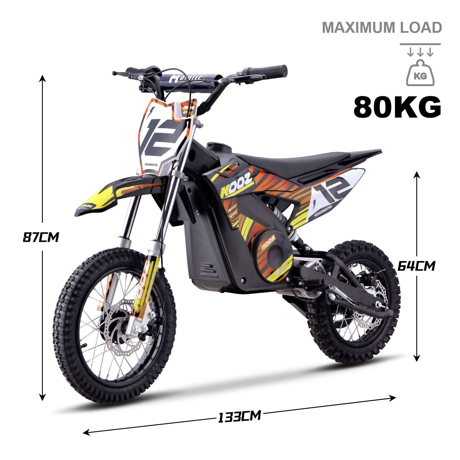 MotoTec USA 36v 1000w (HP112E-PRO) Electric Dirt Bike - Orange [MPN: Dirt-Bike-36v-1000w-HP112E-PRO_Orange]_1877937