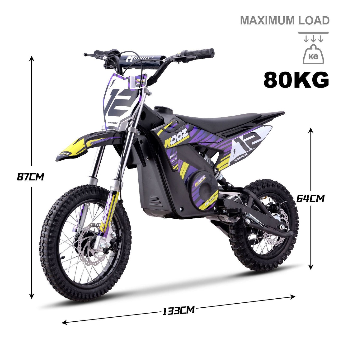 MotoTec USA 36v 1000w (HP112E-PRO) Electric Dirt Bike - Purple [MPN: Dirt-Bike-36v-1000w-HP112E-PRO_Purple]_1877929