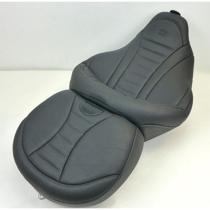 Mustang Motorcycle Products Deluxe Touring Seat - Black/Metal OPEN BOX [MPN: 79006GM]_1887943