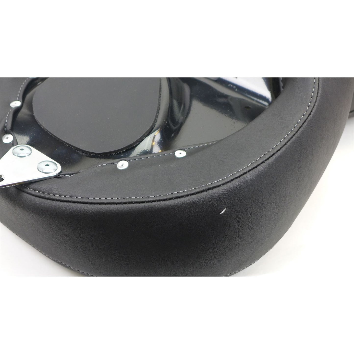 Mustang Motorcycle Products Deluxe Touring Seat - Black/Metal OPEN BOX [MPN: 79006GM]_1887944