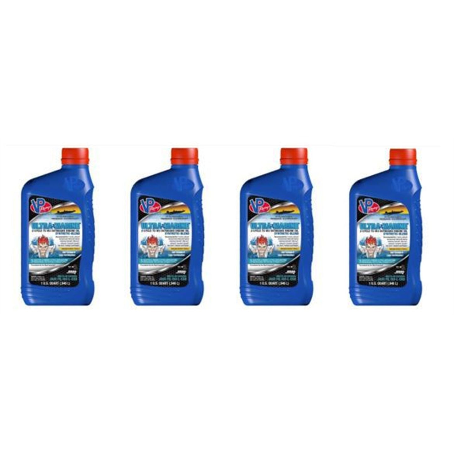 VP Racing 2T Ultra Marine TC-W3 Synthetic Blend Oil 1Qt Pack of 4 [MPN: vplVP4100203-1]_1882650