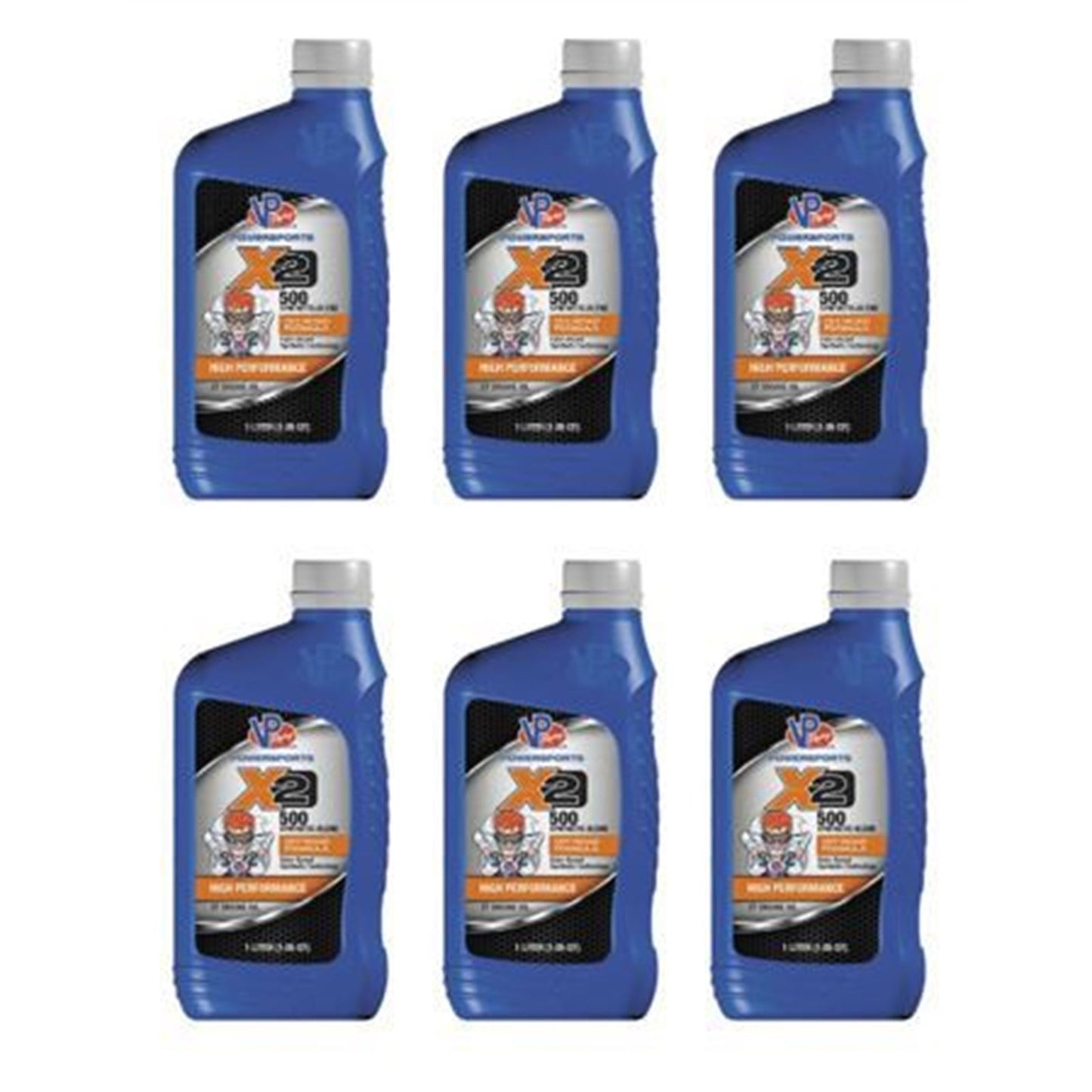VP Racing X2 500 Semi-Synt 2T Premix/Injection Oil - 1/Liter PACK OF 6 [MPN: VP7200003]_1882655