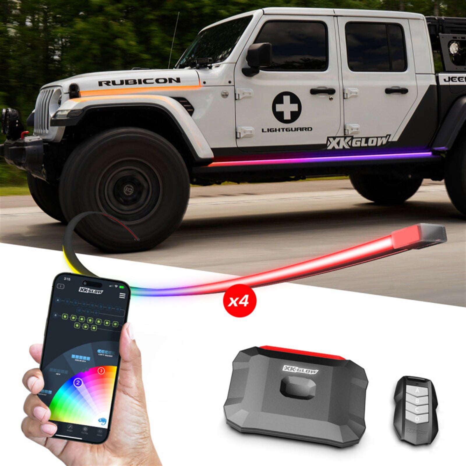 XKGlow Addressable Accent Light Strip Kit For Jeep [MPN: xkgMX-BG-JP-ADV]_2146001
