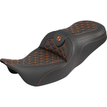 Saddlemen RoadSofa™ Tri Gripper Seat - Standard Reach - w/o Backrest - For FLH/FLT '08-'25_1887468
