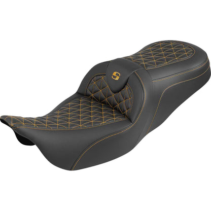 Saddlemen RoadSofa™ Tri Gripper Seat - Standard Reach - w/o Backrest - For FLH/FLT '08-'25_1887352